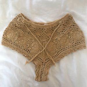Crochet Festival Shorts; high waisted